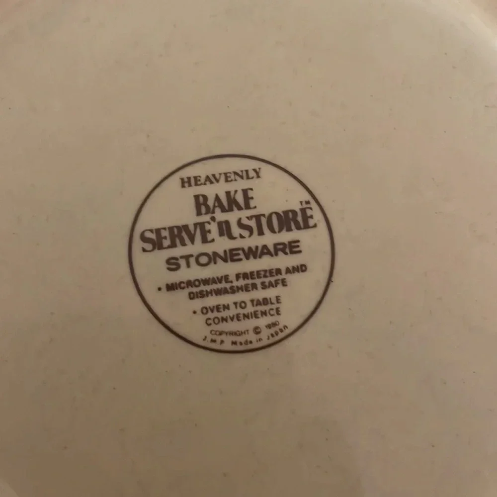 Heavenly baking dishes serve store stoneware vintage kitchen cook ivory flowers - Picture 4 of 5